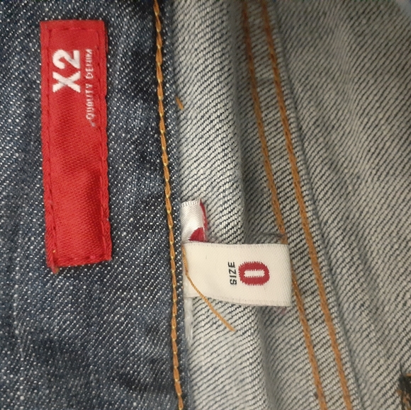 Express X2 Jeans Slim W10 Low Rise Boot Cut Medium Wash Y2K Blue Sz 0 - Picture 4 of 5